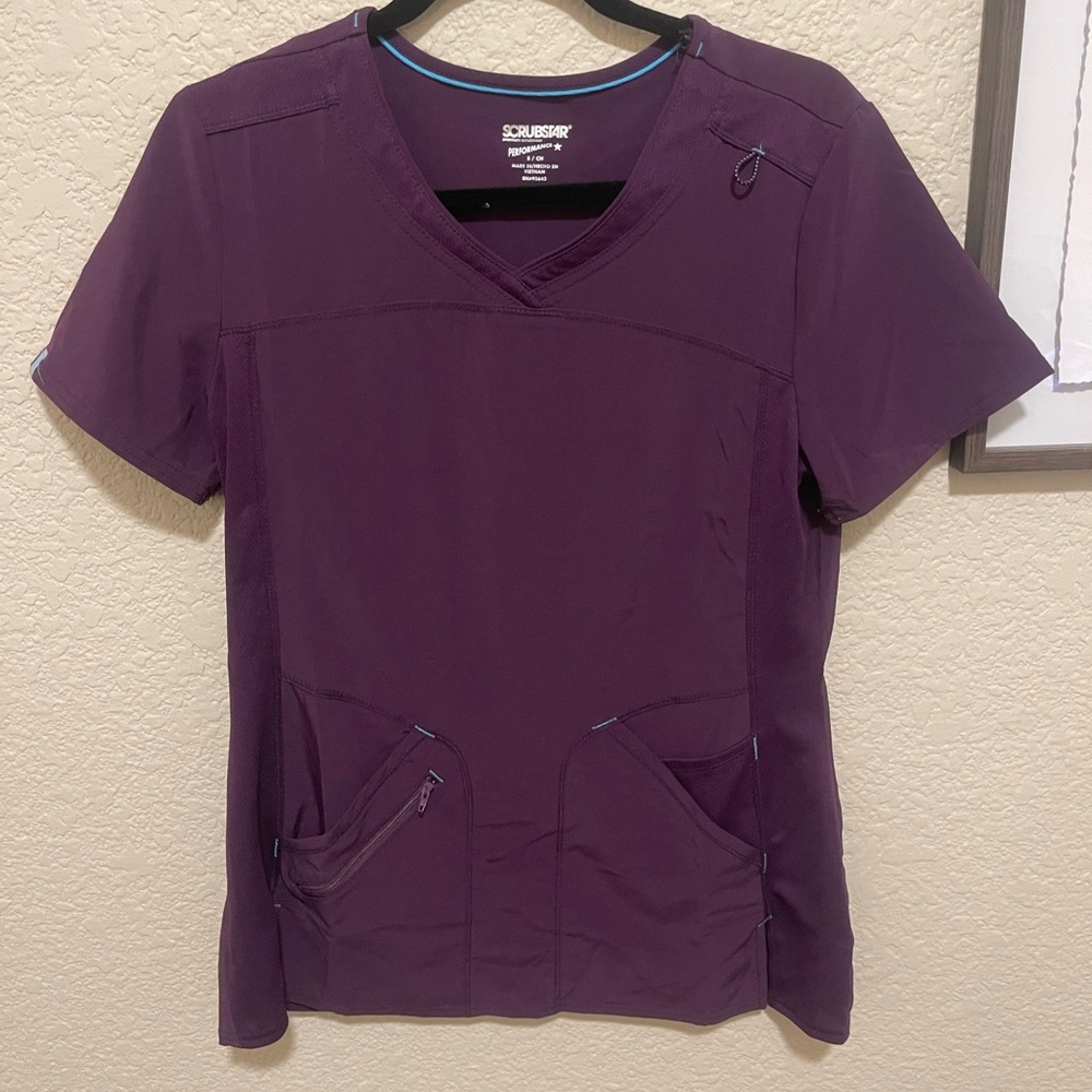 Scrubstar Purple Fitted Short Sleeve Top